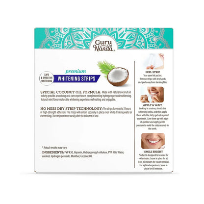 GuruNanda Teeth Whitening Strips - 16-Day Treatment with Non-Slip, Dry Strip Technology - Whitening Designed with Care for a Brighter Smile